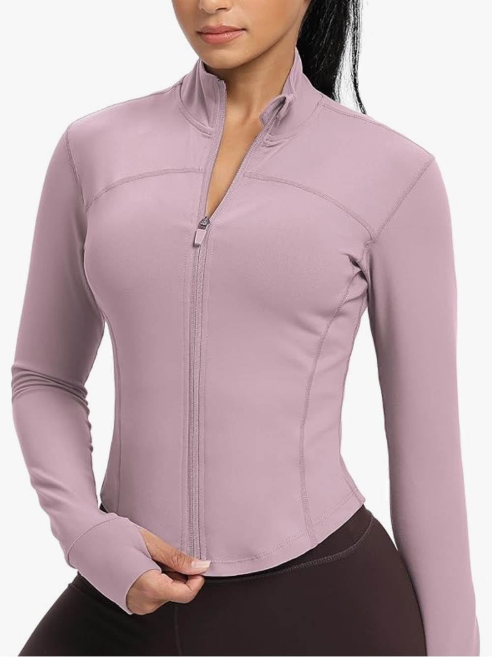 Light Mauve Zip-Up Jacket